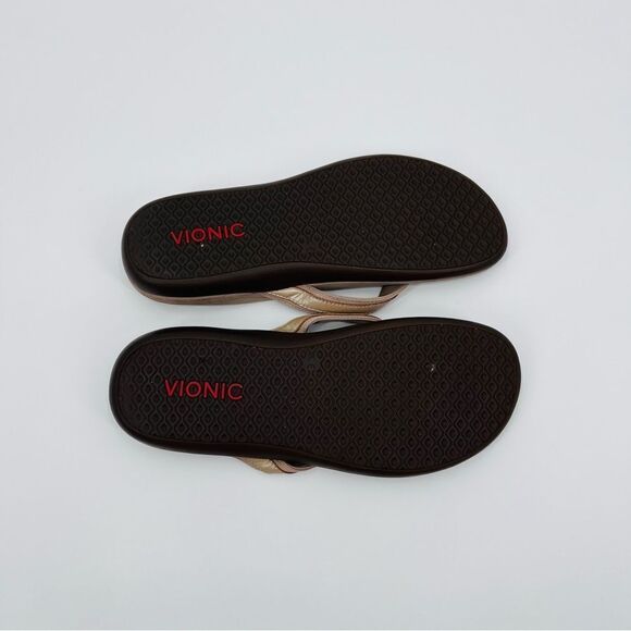 Vionic Sandals Flip Flops Arch Support Cream Size 13 - Picture 6 of 8